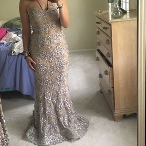Jovani mermaid strapless prom dress